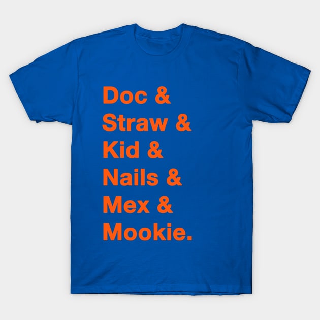 1986 Mets Names T-Shirt by IdenticalExposure